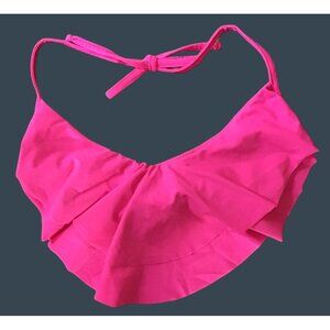 Venus Bikini Bliss Pink Ruffle Halter Bikini Top Large 80% Nylon 20% Spandex Wom